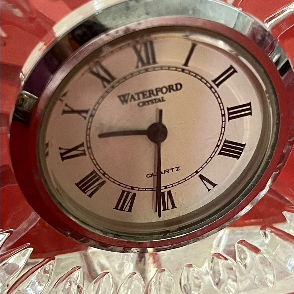 Waterford Crystal Clock with Black and Silver Details